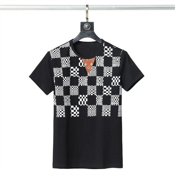 

summer new men's t-shirt fashion trend designer european and american style printed personality hundred match young charm internet cele, White;black