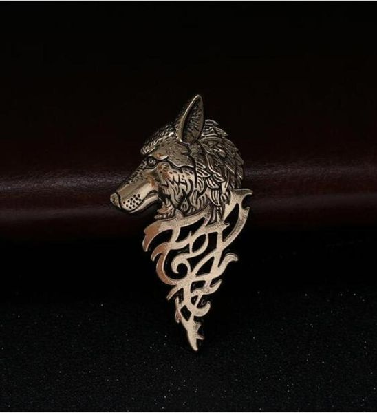 

charming vintage men punk wolf badge brooch lapel pin shirt suit collar jewelry gift for men summer wear nice gift ga7612383852, Gray