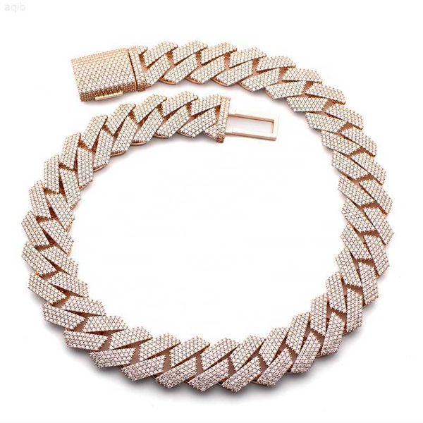 

custom men heavy 500g necklace hip hop jewelry bling moissanite diamond cuban link chain, Silver