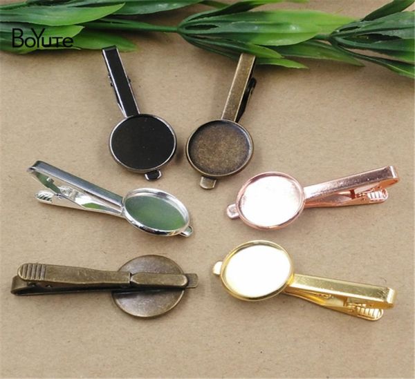

boyute 10pcs 7 colors plated round 16mm 18mm 20mm cabochon base diy tie clip blank tray bezel jewelry findings componentsgbr7624764, Silver