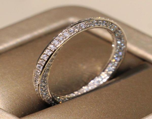 

cute victoria wieck luxury jewlery 925 sterling silver corss band pave white sapphire cz diamond women wedding party rings for lov4969349, Slivery;golden