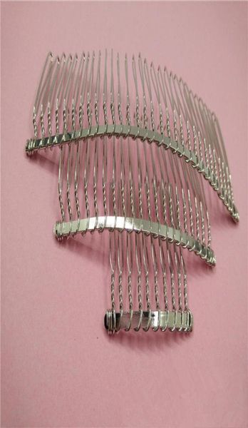 

50pcs 10 20 30 teeth wedding bridal diy wire metal hair comb clips diy hair findings accessories6662799, Blue;slivery