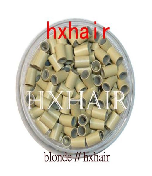 

1000pcs 40mm copper tube with silicone micro rings links beads hair extension tools7625049, Black