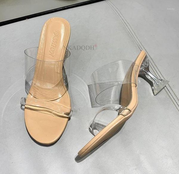 

2021 new women sandals pvc jelly crystal heel transparent women clear high heels summer sandals pumps shoes size11918344, Black