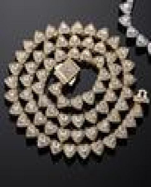 

7mm love shape tennis chain bracelet necklace full diamond bling iced out chains charms hip hop rock miami street rapper jewelry s9712589, Black