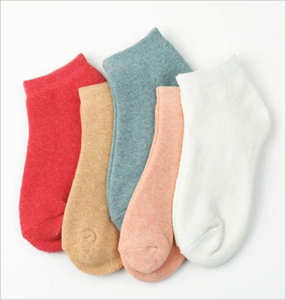 

factory direct autumn and winter candy color terry socks towel socks boat socks women2015384