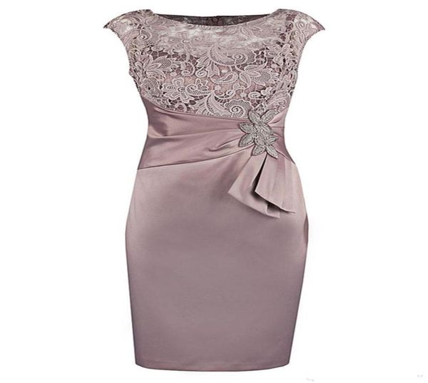 

2018 new jewel sheath lace appliques peplum sleeveless satin elegant wedding dresses mother039s dresses knee length custom7305999, Black;red