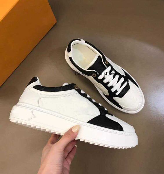 

luxury 23s/s calfskin nappa man sneakers shoes time out leather trainers famous brands comfort outdoor trainers men's casual walking eu, Black