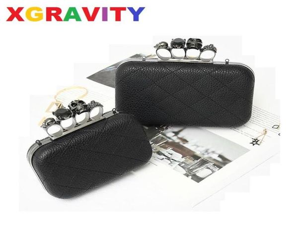 

evening bags xgravity 2021 fashion skull finger elegant chain bag women casual clutches handbags envelope ladies ghost 0506935703