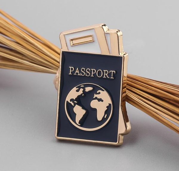 

travel passport jewelry enamel pins brooch pin metal badges brooches pins pilot gift9873046, Blue