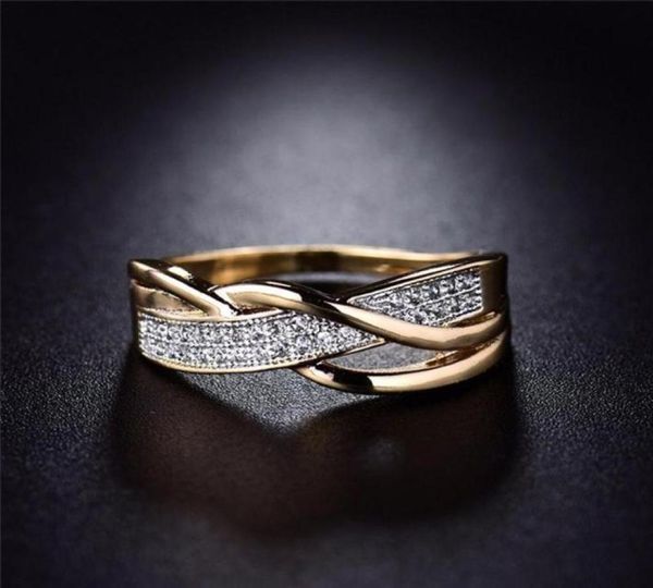 

wedding rings fashion temperament luxury originality weave pave band rhinestone ring for woman jewelary engagement gifts69598461993963, Slivery;golden