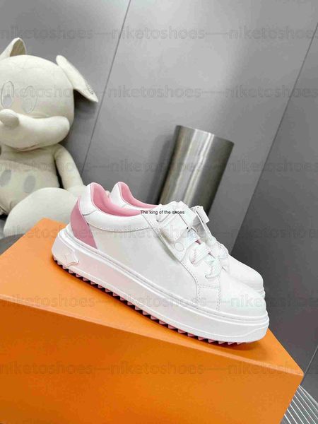 

designer luxury time out shoes bow tie women white trainer treaded rubber outsole printed leather flat shoes, Black