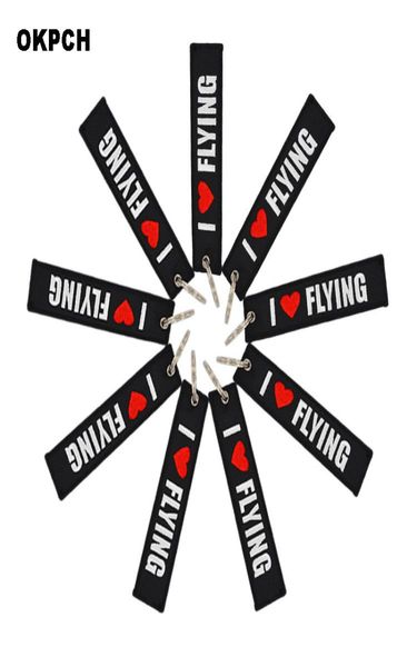 

motorcycle keychain i love flying key ring rectangle polyester embroidery key ring jewelry decoration9682392, Silver