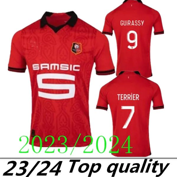 

23 24 stade rennais camavinga soccer jersey doku 2024 2023 rennes bourigeaud maillots de foot truffert terrier maouassa nzonzi aguerd footba, Black;yellow