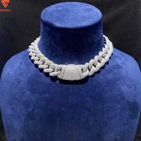 

lifeng jewelry hip hop iced out necklace for men hip hop choker necklace moissanite cuban link chain silver 925 necklace