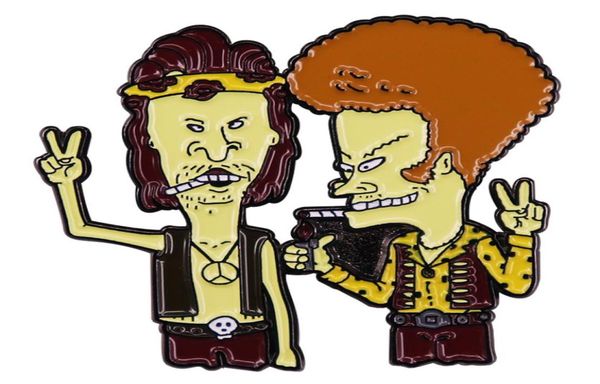 

smoking beavis n butthead enamel pin funny cartoon tv series badge backpack decoration jewelry5037276, Blue