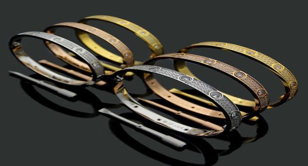

titanium steel 3 row full diamond bracelet fashion women men chirstmas bangle bracelets distance jewelry gift with velvet bag2684714, Black