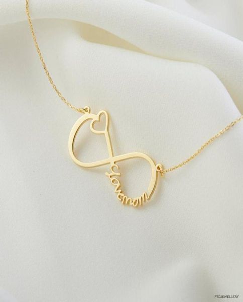 

duoying infinity name necklace custom name necklace gold family name plated necklace personalized gifts for love039s day gifts4985501, Silver