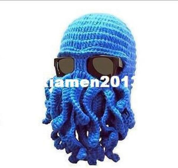 

7 colors new 2014 novelty handmade knitting wool funny beard winter ocs hatscaps crochet beanies gift7862492