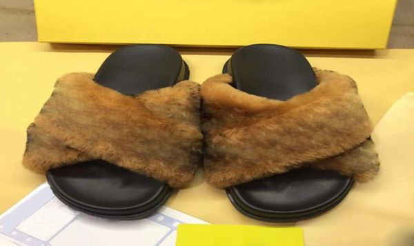 

rass ple 2020 real fox fur slippers slides shoes furry fuffly slipper flip flops sandals sliders drag sandal summer shoes women us4407901, Black