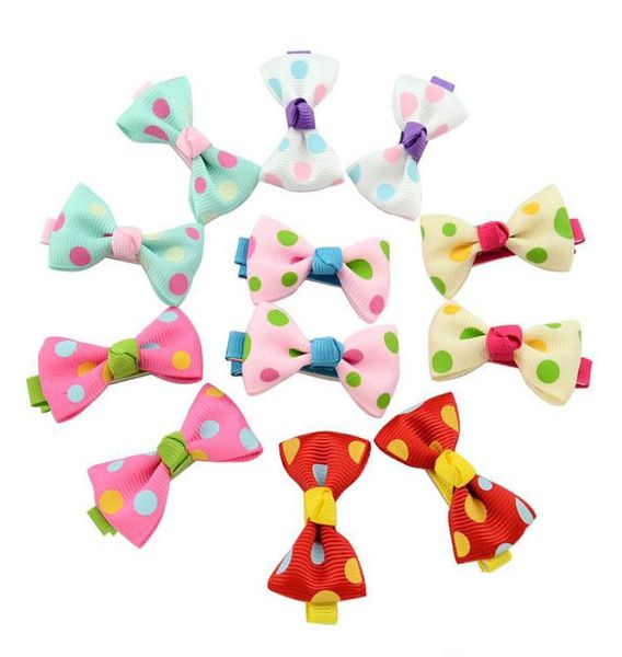 

baby girls bow clips candy color solid polka dot flower print ribbon bow hairpin bb hair clips for baby girls kids hair accessori4624982, Slivery;white