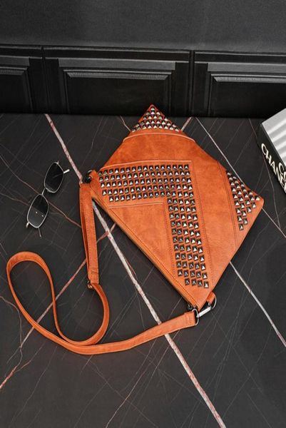 

factory whole men bag trend personalized hand shoulder rivets rivet leather fashion korean mens and women handbag business riv8696519