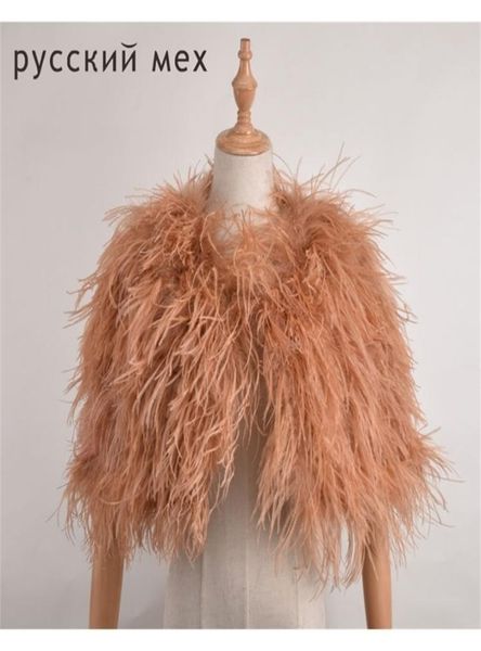 

new arrival elegant ostrich feather white women small shawls wedding bridal wraps fur formal evening party cape y2010243593411, Blue;gray