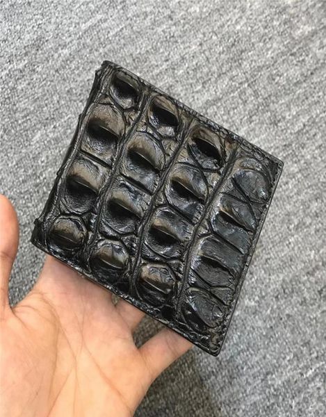 

authentic real true crocodile skin men039s short bifold card wallet po holder genuine alligator leather male small clutch purse6302362, Red;black
