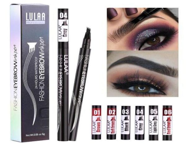 

eyes makeup fashion eyebrow ink pen liquid eye brow enhancer 6 colors waterproof four head eyebrows pencil5425511