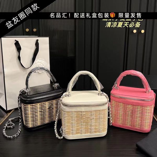 

niche design high-end pleated box bag to-shoulder cross-body bucket women's bag