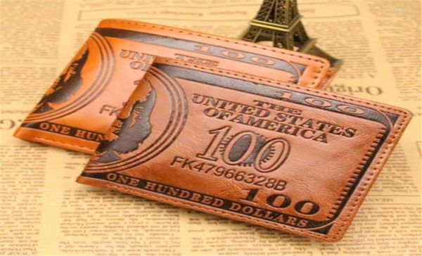 

wallets men with 100 us dollar pattern wallet male leather po card holder fashion large capacity drop6150761, Red;black