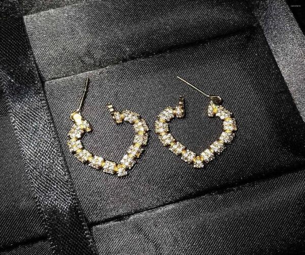 

stud earrings gold jewelry diamond for women aros mujer oreja orecchini bizuteria solid yellow girls8545530, Golden;silver