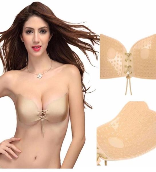 

self adhesive strapless bra bandage stick gel silicone push up invisible seamless backless bra 2 colors3580948