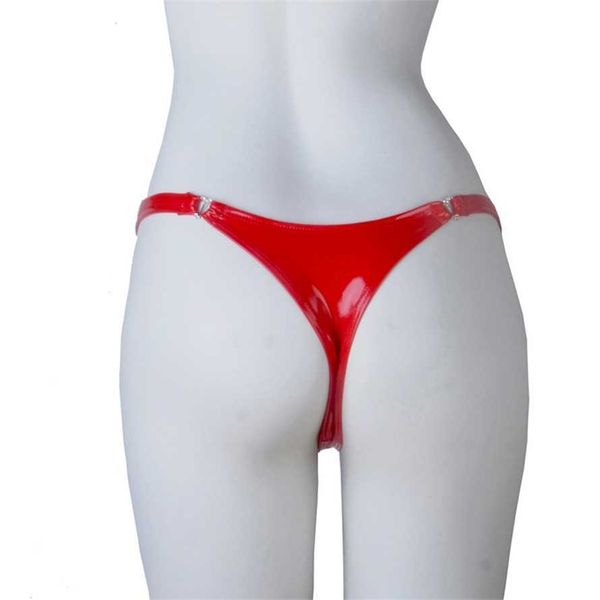 

50% off ribbon factory store exciting women' large size latex string shiny underwear made of pvc, Red;black