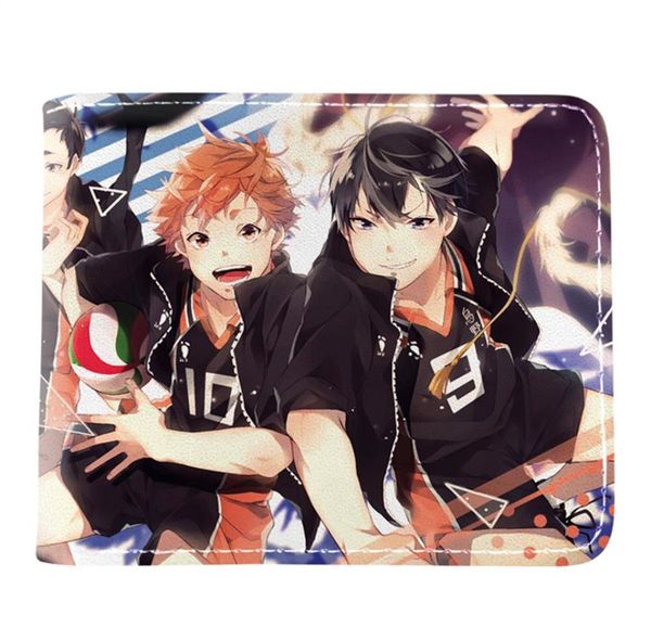 

japanese anime cartoon production i g haikyuu wallet short purse with coin pocket card holder279b9893165, Red;black