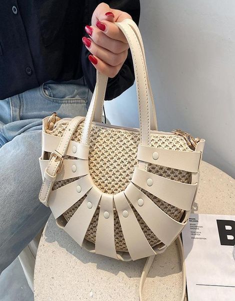 

evening bags handmade halfround rattan woven straw bag summer shoulder women crossbody beach handbag bohemia clutch 20216554018