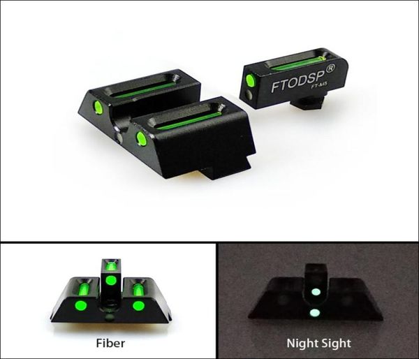

aluminum metal scope fiber optic front sight front and rear redgreen dot sights hunting night vision riflescope for glock8303602