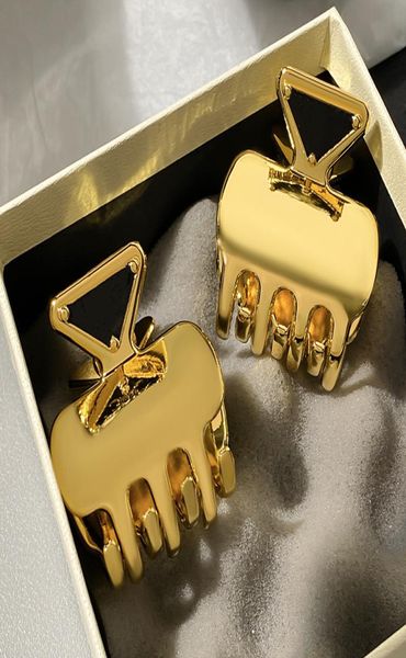 

2022 new pletters triangle clamps women hair jewelry gold silver colors metal designers clamp for girls side clips p0984946392, Slivery;golden