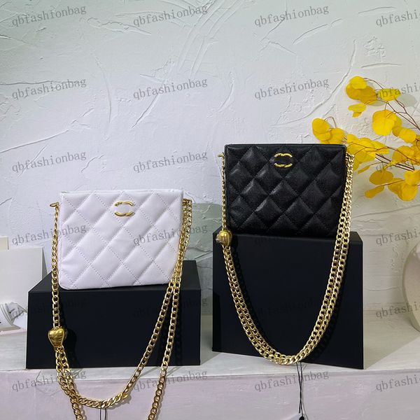

23p designer womens shoulder bag genuine leather handheld crossbody bag hardware metal buckle can press love clutch underarm bags thin chain