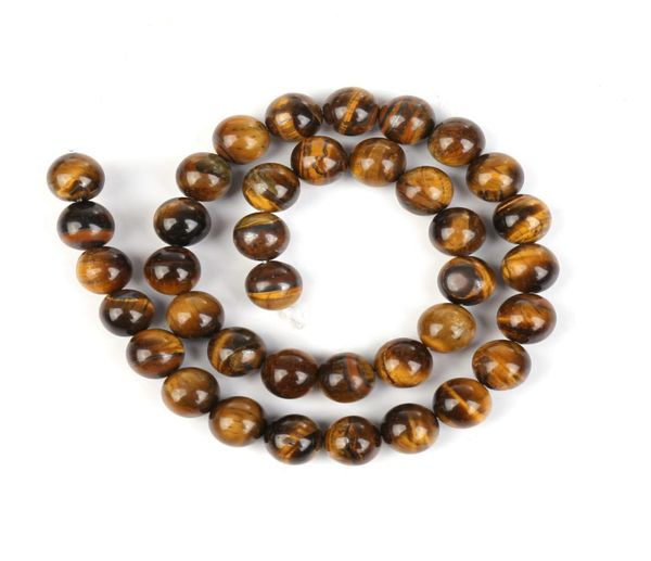 

144pcslot 8mm natural stone beads yellow tiger eye round loose beads for diy jewelry making2905412, Black