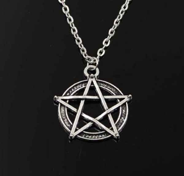 

new vintage star pentagram chain necklace tibetan silver pendant necklace gifts for women punk rock jewelry4513697