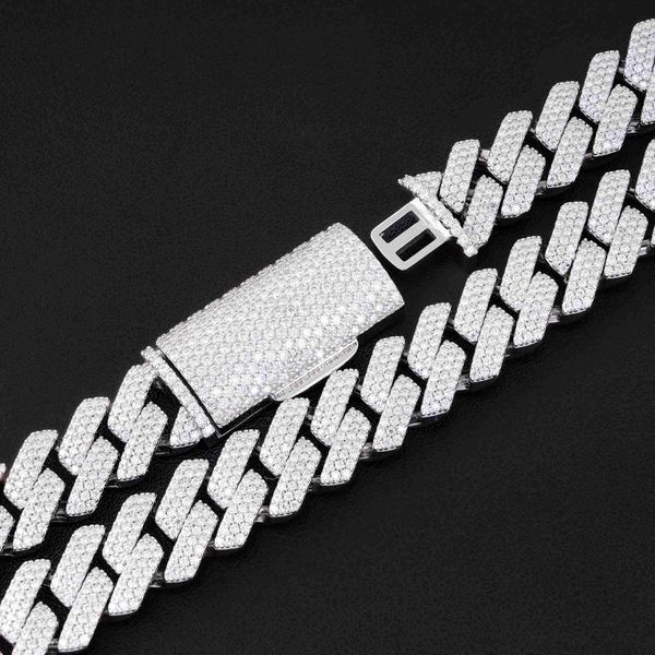 

diamond jewelry 925 sterling silver hip hop necklace vvs1 moissanite cuban chain