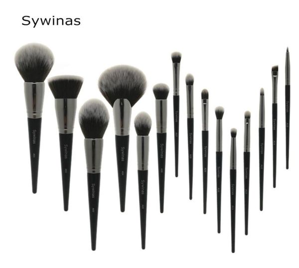 

sywinas 15pcs professional makeup brushes set blending foundation eyeshadow cosmetics contour make up brushes2461717