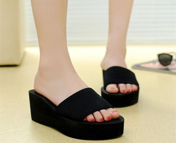 

fashion leopard grain thick soles women slipper style wedges beach lady sanders 2021new woman shoes y11204608862, Black
