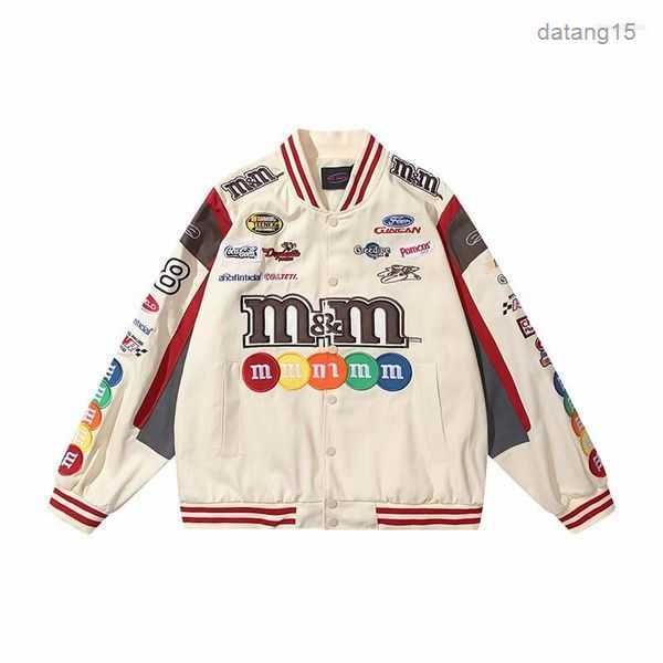 

men's jackets embroidery letter harajuku baseball jacket coats men women hip hop mm printed patch varsity bomber m-2xlmen's 1 v1av, Black;brown