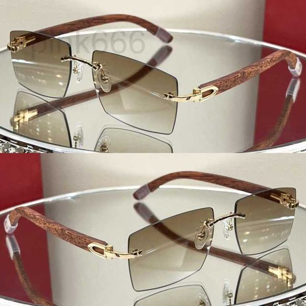 

sunglasses designer fashion high grade wooden frame frameless square men's and women's art concave design cool summer driving q22y, White;black