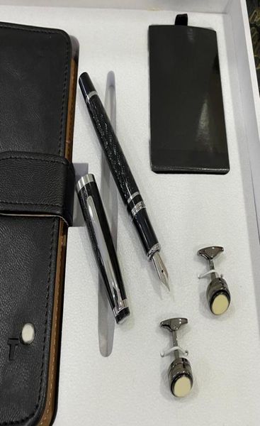 

luxury designer cuff links for men cufflink pen set with exquisite package gift9340016, Silver