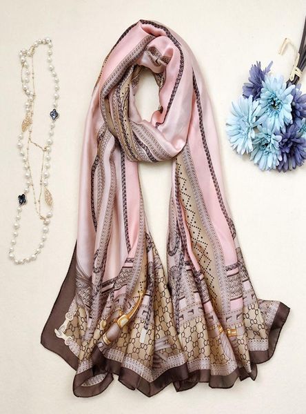 

whole spring summer women scarf silk scarves soft the belt chain printed shawls and wraps lady pashmina travel beach stoles4457879, Blue;gray