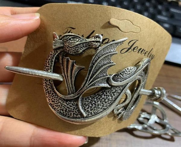 

whole viking retro alloy hair pin dragon hair clip classical hairpin barrette hair accessories national wind headweard 06807345591, Brown