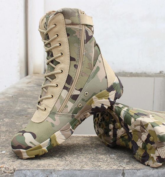 

men military tactical boots desert combat outdoor bot army hiking boots leather autumn ankle6998232, Black